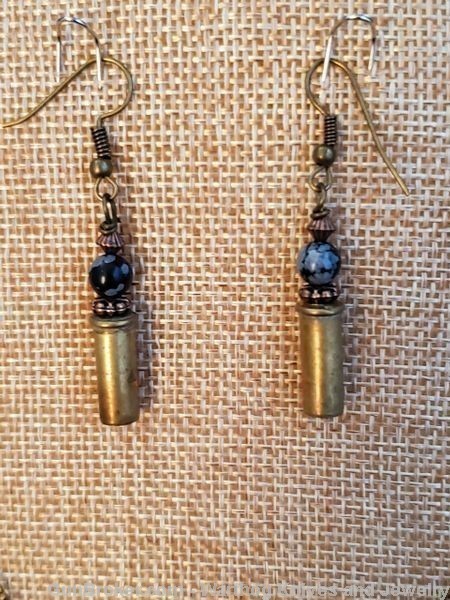 Bullets,Crystals & Bling Necklace & Earrings.Handmade-1 of 1.NE26.*REDUCED*-img-3