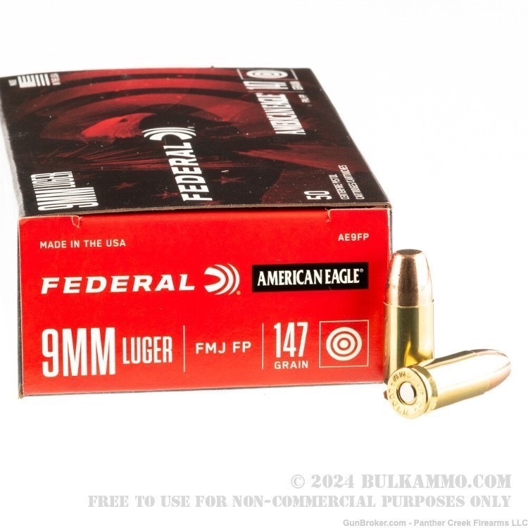 Federal 9mm 147gr FMJ 1000 Round Case Bulk ammo-img-2