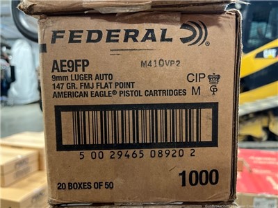 Federal 9mm 147gr FMJ 1000 Round Case Bulk ammo