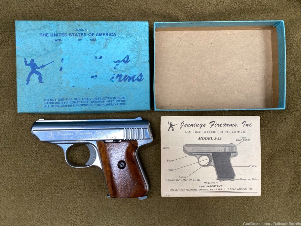 Jennings Firearms MODEL J-22 Vintage Pistol w/ Original Box - 2.5" Barrel-img-39