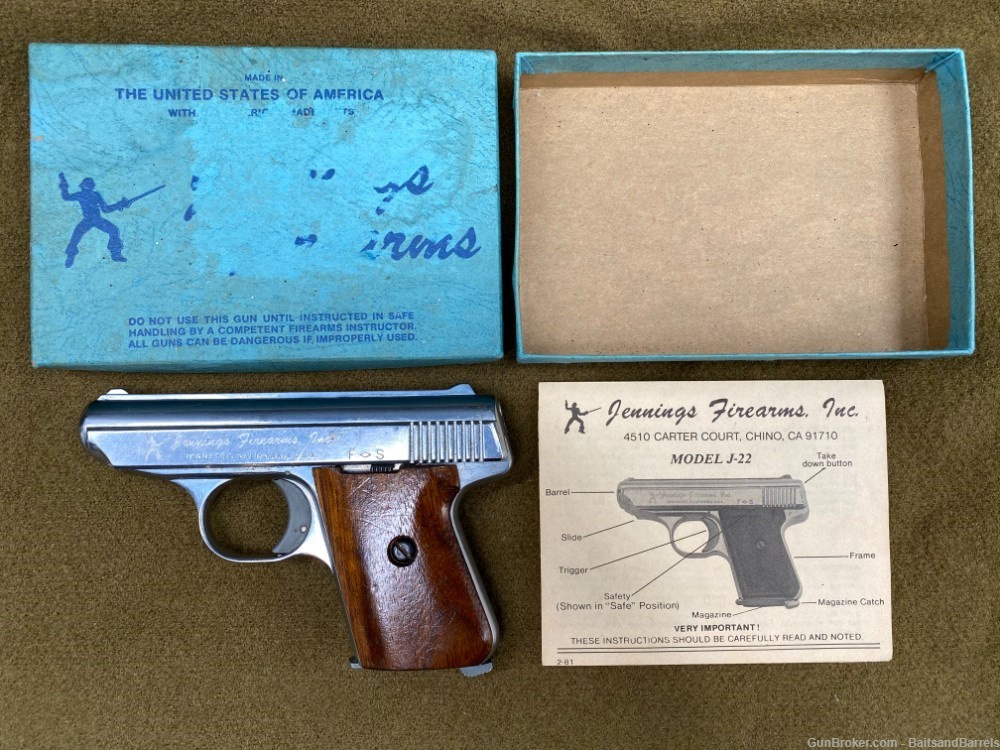 Jennings Firearms MODEL J-22 Vintage Pistol w/ Original Box - 2.5" Barrel-img-30