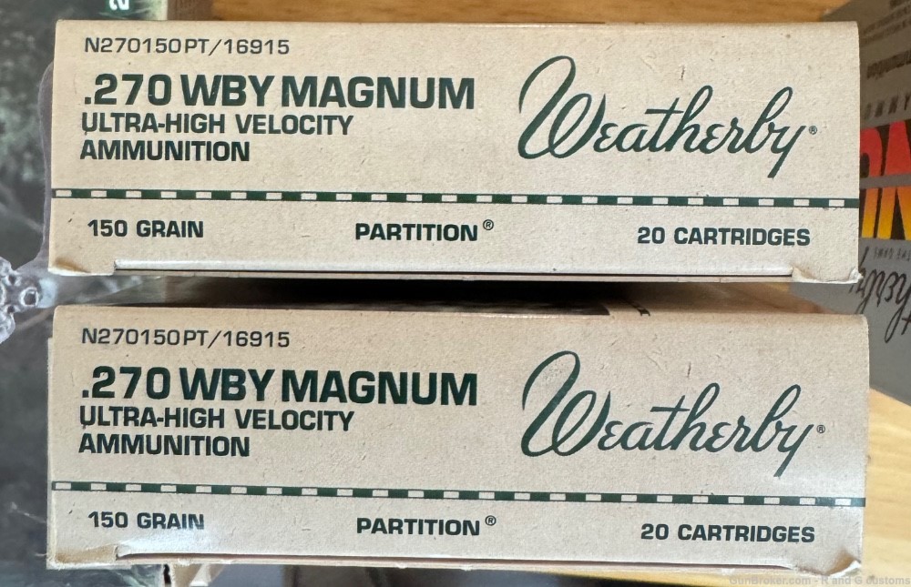 2 boxes Weatherby 270 Wby magnum 150 gr partition-img-0