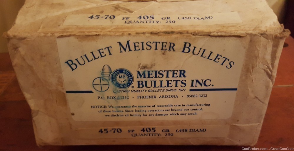 Meister Bullets (70 count) 45-70 FP Caliber .458 Diameter 405 Grain-img-1