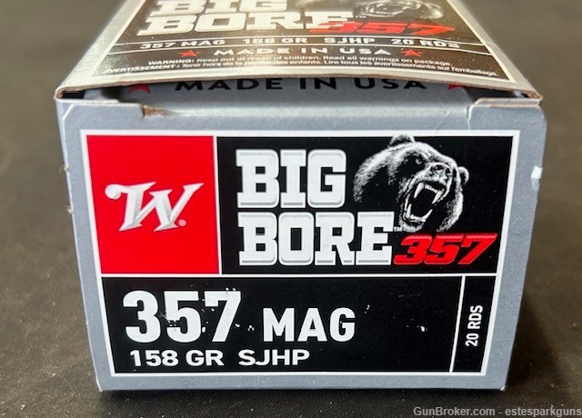 WINCHESTER BIG BORE 357 MAG 158GR. SJHP X357MBB 20 Rounds-img-1