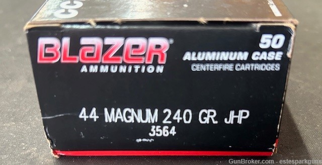 CCI BLAZER 44 Magnum 240gr JHP Ammunition 3564 Aluminum Case Ammo 50 Rounds-img-0