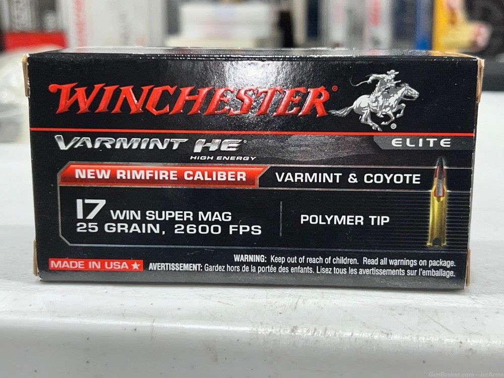 50 Rounds Winchester 17 WSM 25gr Poly Tip S17W25-img-0