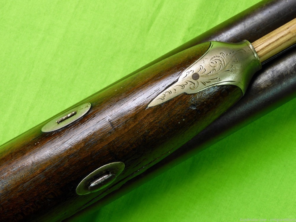 Auc Antique 19c German Percussion Damascus Double Barrel Hunting Rifle $350-img-8
