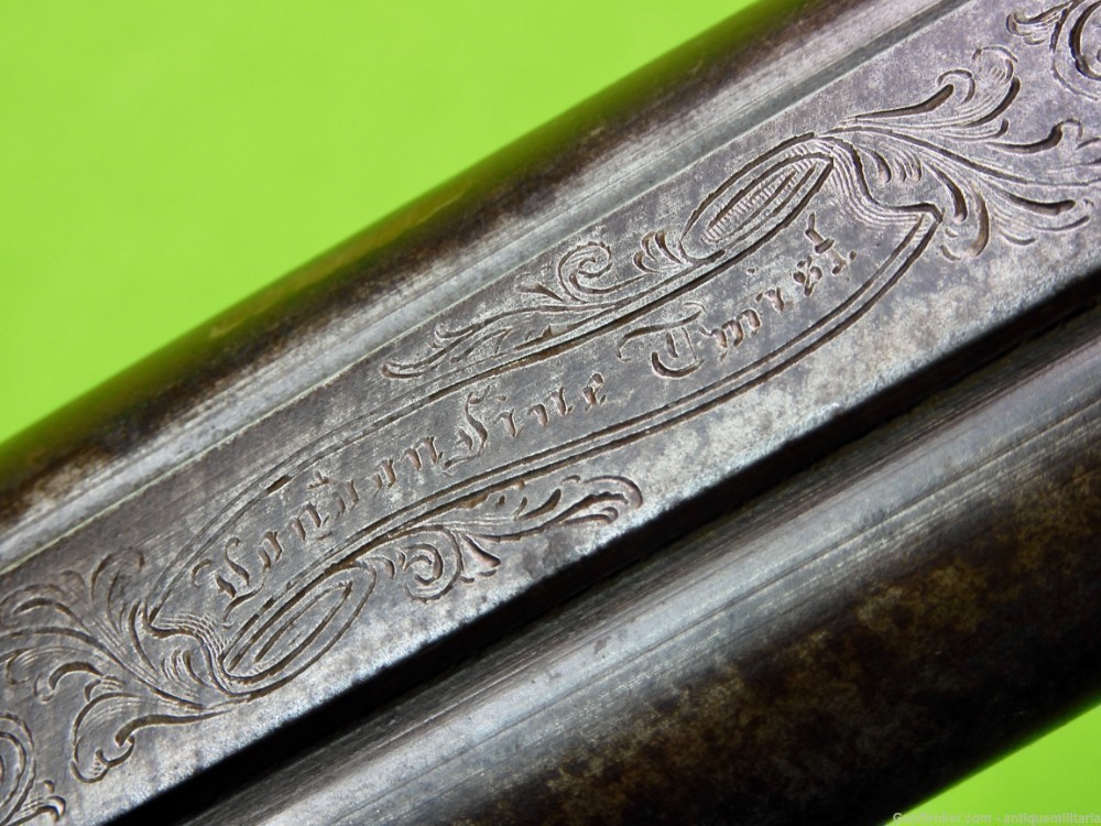 Auc Antique 19c German Percussion Damascus Double Barrel Hunting Rifle $350-img-14
