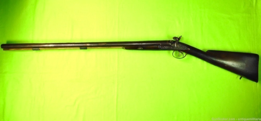 Auc Antique 19c German Percussion Damascus Double Barrel Hunting Rifle $350-img-0