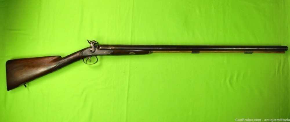 Auc Antique 19c German Percussion Damascus Double Barrel Hunting Rifle $350-img-1