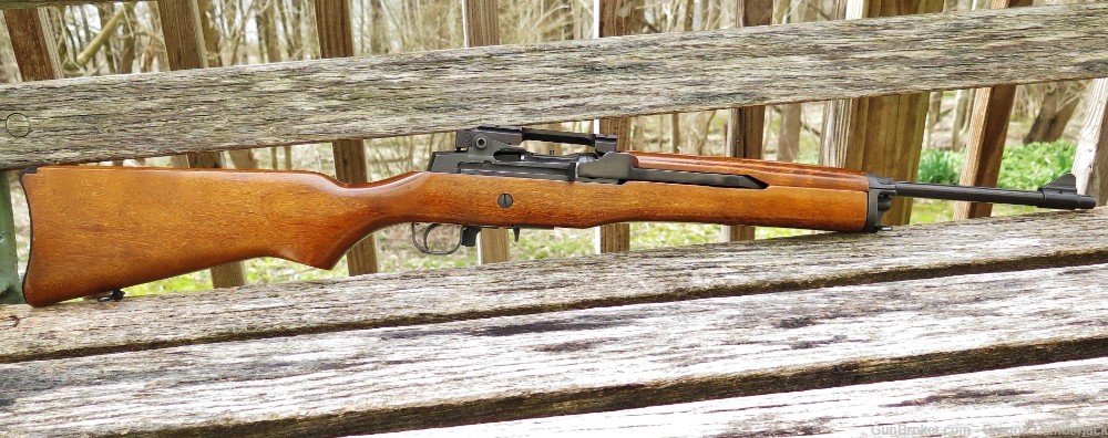 Ruger Mini-14 .223 18.5" Bbl. All Wood Stock & Nice! Clean from 1980 -img-0