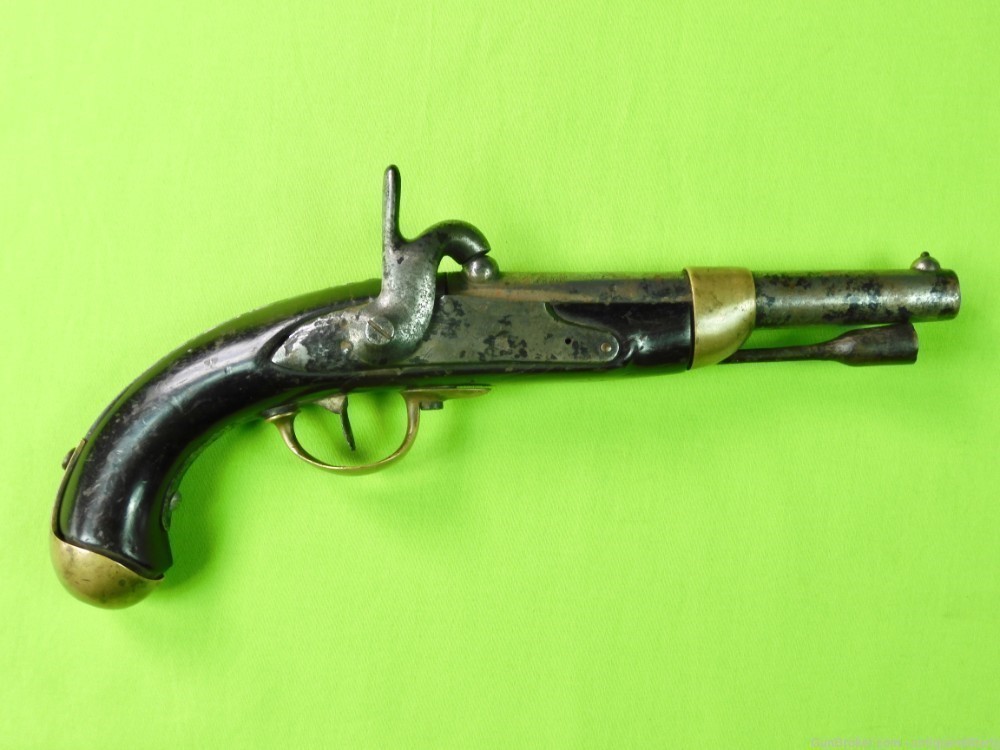 Antique French France Early 19 Century Percussion Pistol Handgun-img-0