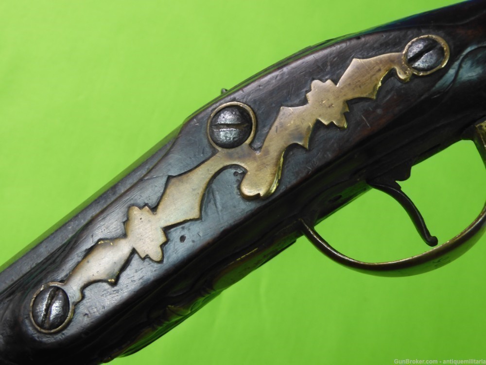 Antique British English Revolutionary War Percussion Pistol Handgun-img-5