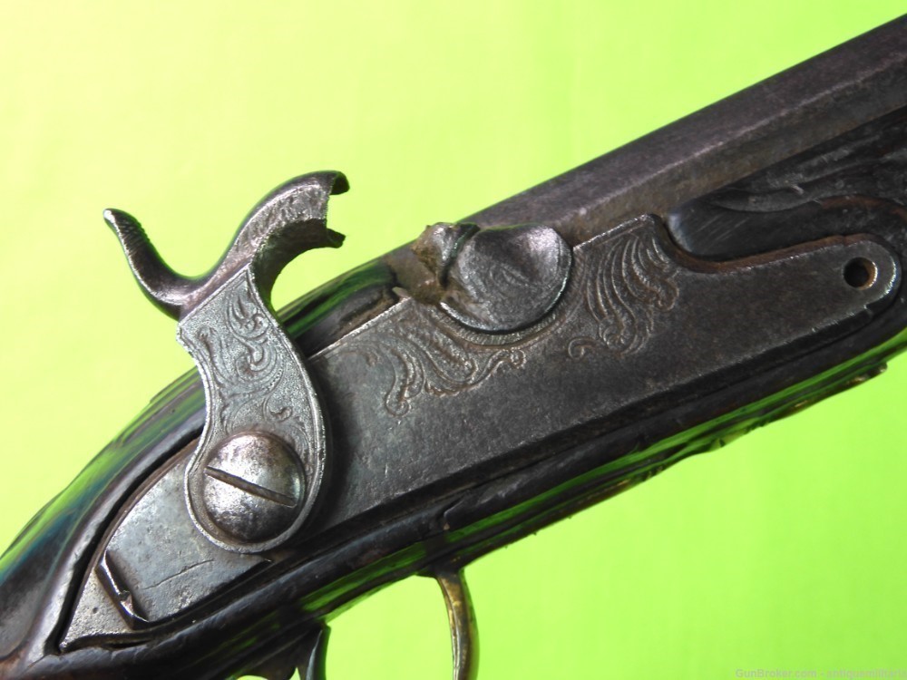 Antique British English Revolutionary War Percussion Pistol Handgun-img-7