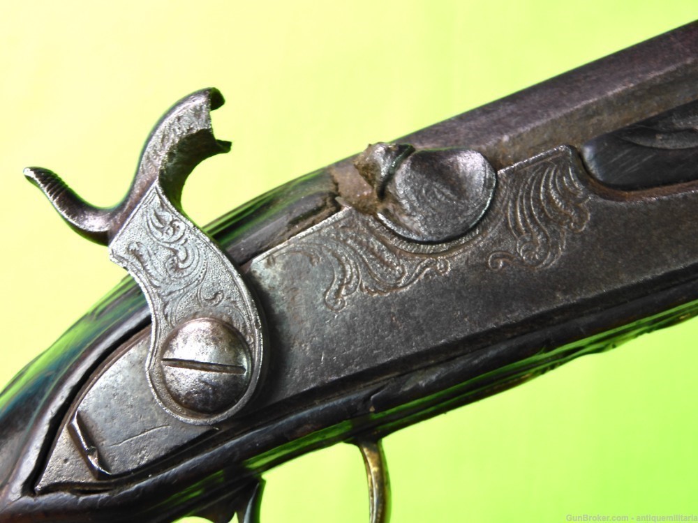 Antique British English Revolutionary War Percussion Pistol Handgun-img-8