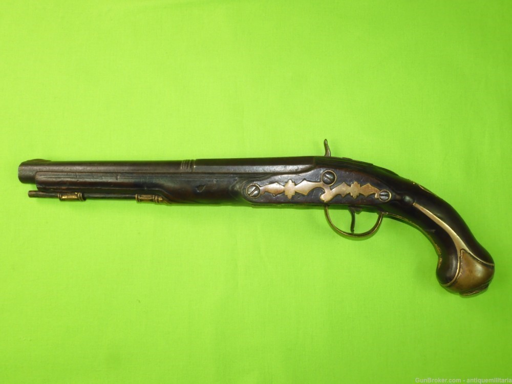 Antique British English Revolutionary War Percussion Pistol Handgun-img-0