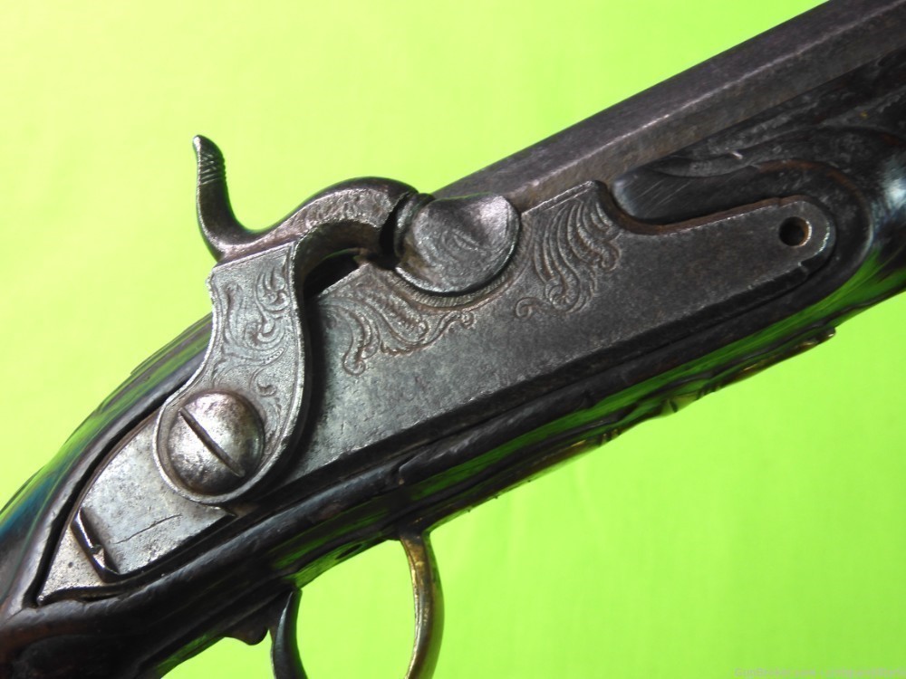 Antique British English Revolutionary War Percussion Pistol Handgun-img-6