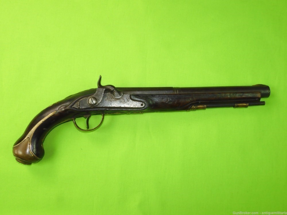 Antique British English Revolutionary War Percussion Pistol Handgun-img-1