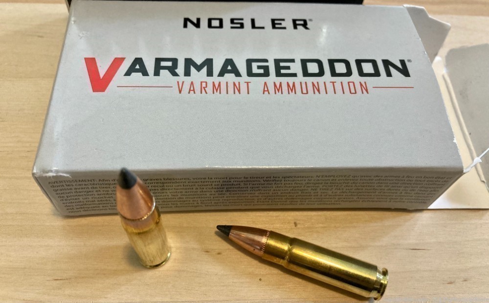 20 Rounds 300 AAC Blackout 110 gr FBT varmint ammo Nosler Varmageddon -img-3
