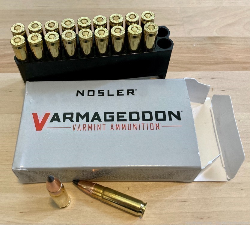 20 Rounds 300 AAC Blackout 110 gr FBT varmint ammo Nosler Varmageddon -img-2