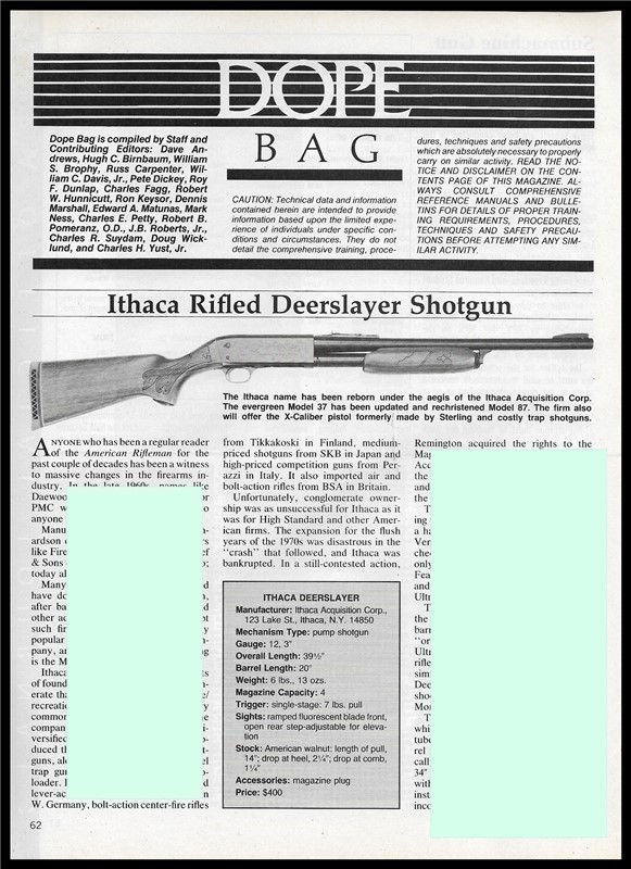 1988 ITHACA Rifled Deerslayer Evaluation Article-img-0