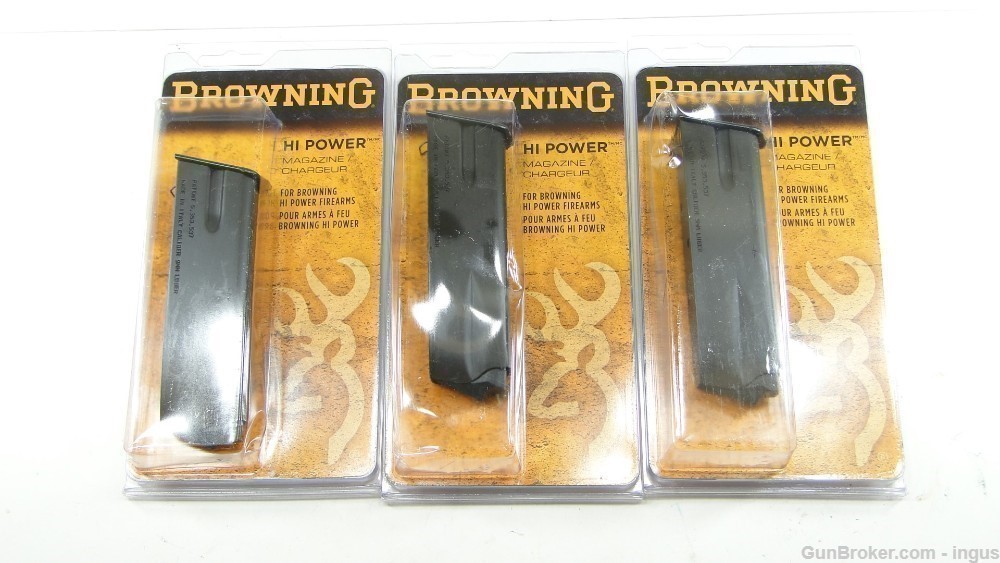 (3 TOTAL) BROWNING HI-POWER 9mm FACTORY 13 ROUND MAGAZINE-img-0
