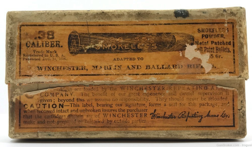 1903-05 Winchester .38-55 Starburst End Labels Half Split Vintage 1171-PP-img-0