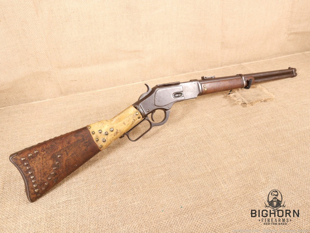 Winchester Model 1873, Third Model 20" lever-action Carbine, Indian Repairs-img-0