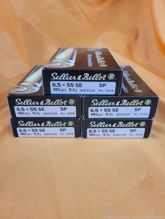 100 rds Sellier and Bellot S&B 6.5x55 SE Swedish 140 grain SP Soft Point-img-0