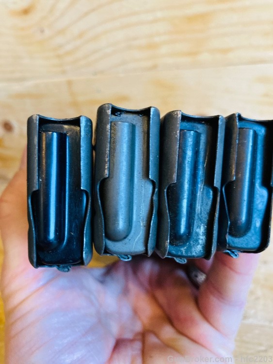 (4) M1 .30 CARBINE 30 ROUND VIETNAM ERA mags with Period Mag Pouch "J" mark-img-5