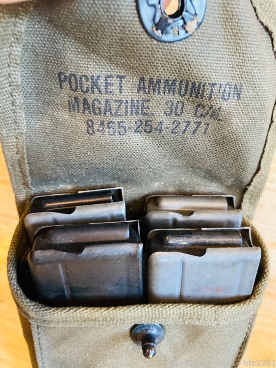(4) M1 .30 CARBINE 30 ROUND VIETNAM ERA mags with Period Mag Pouch "J" mark-img-11