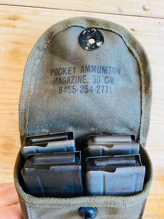 (4) M1 .30 CARBINE 30 ROUND VIETNAM ERA mags with Period Mag Pouch "J" mark-img-12