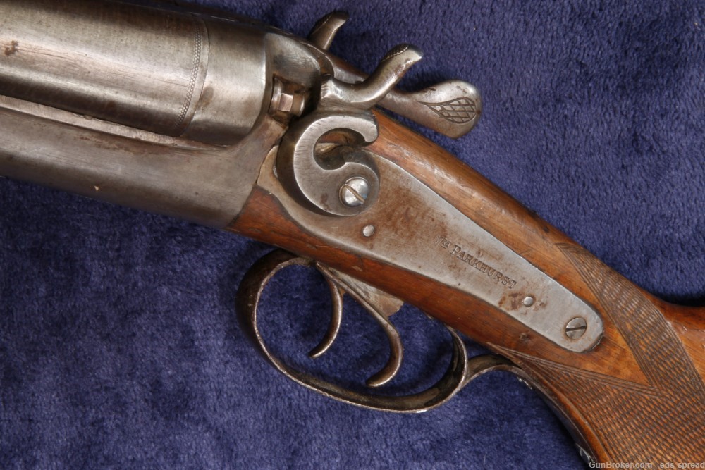 Nice Antique Belgian - Wm Parkhurst SXS Shotgun 12g Wall-Hanger NO RESERVE-img-0