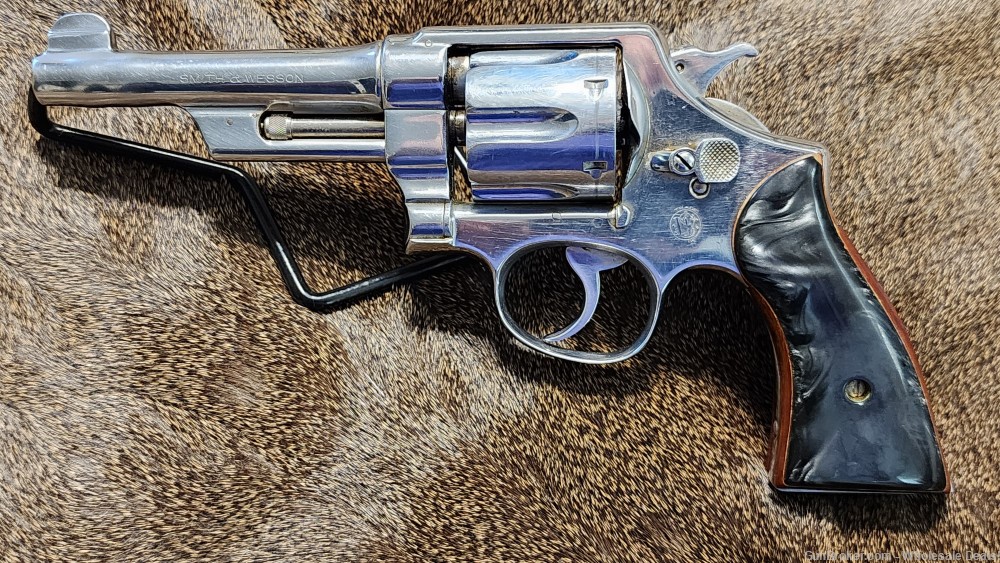 Smith&Wesson 44 spl 44spl Hand Ejector 3rd Model Nickel 5" DA/SA Revolver-img-7