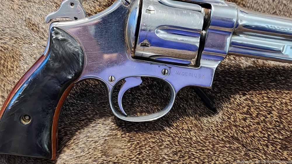 Smith&Wesson 44 spl 44spl Hand Ejector 3rd Model Nickel 5" DA/SA Revolver-img-5