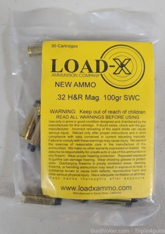 Load-X 32 H&R magnum 100gr semi wad cutters bag of 50rds -img-0
