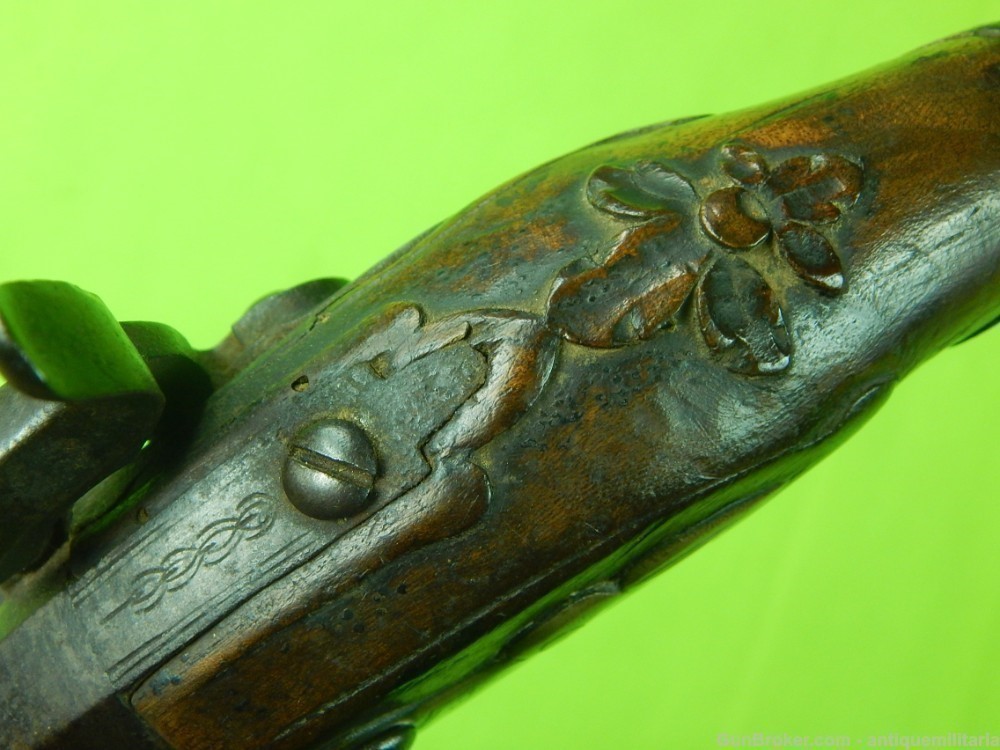 Auc Antique European Engraved 19 Century Percussion Pistol Handgun 450-img-16