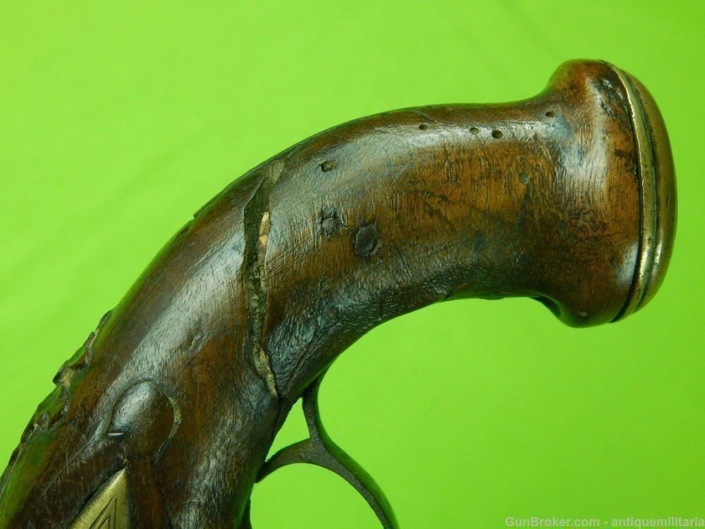 Auc Antique European Engraved 19 Century Percussion Pistol Handgun 450-img-11