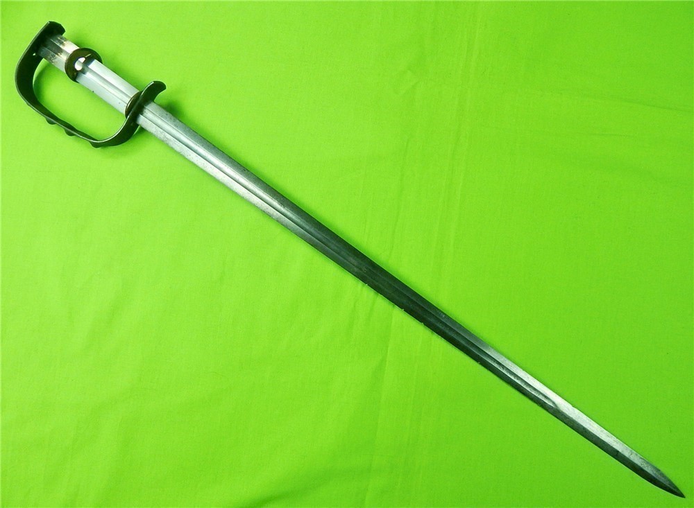 US WW2 Theater Patton Sword Blade Large Fighting Knife-img-0