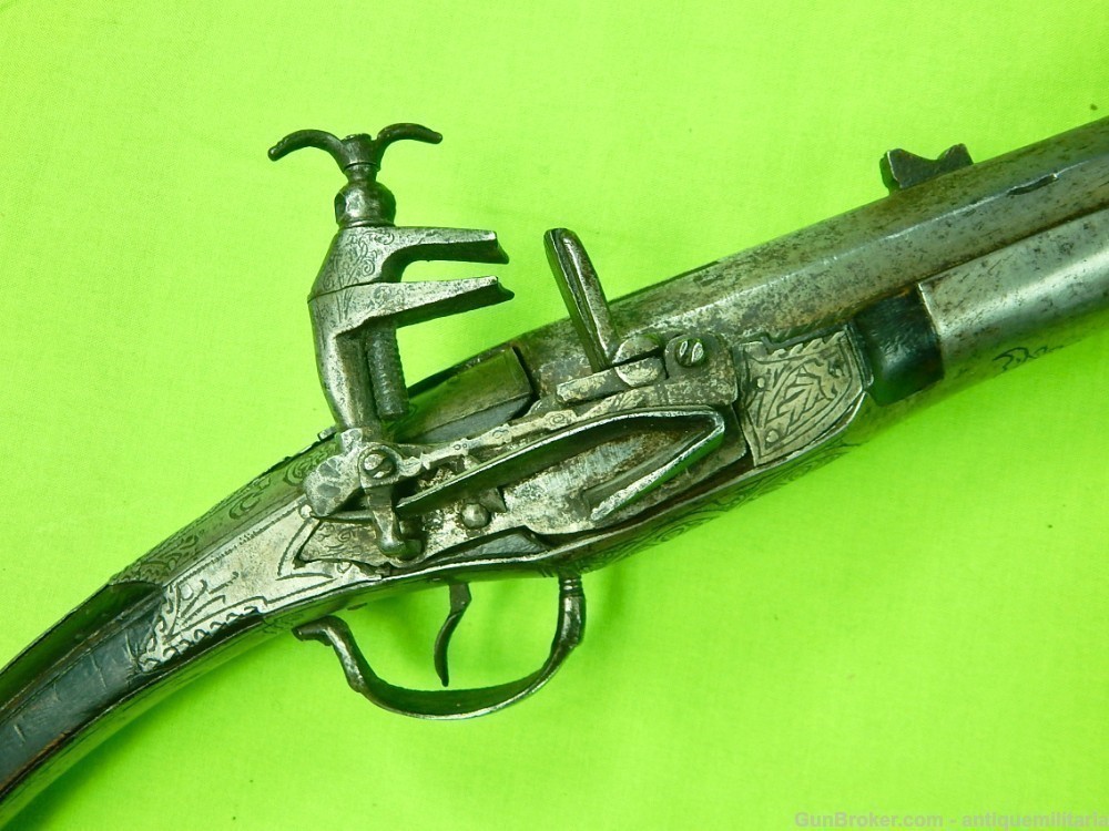 Antique Italian 16-17 Century Lazari Cominaz Flintlock Long Rifle-img-8
