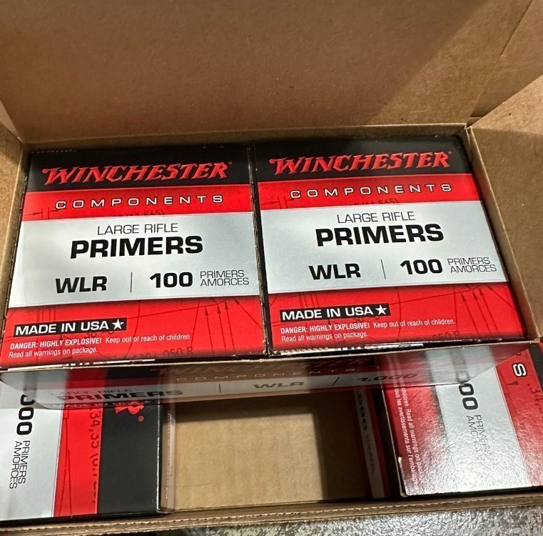 Winchester Large Rifle primers 1,000 count WLR primers -img-1