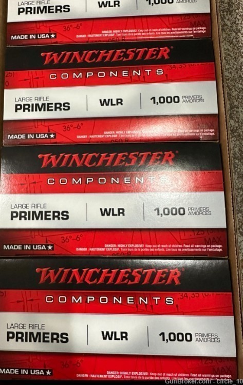 Winchester Large Rifle primers 1,000 count WLR primers -img-0