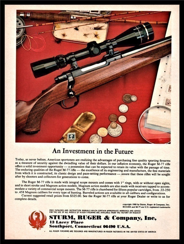 1981 RUGER M-77 Bolt-Action Rifle Print AD-img-0