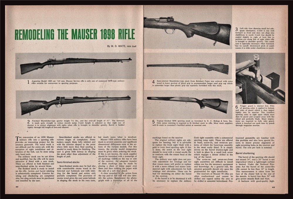 1967 Remodeling the MAUSER 1898 Rifle 7-page Article-img-0