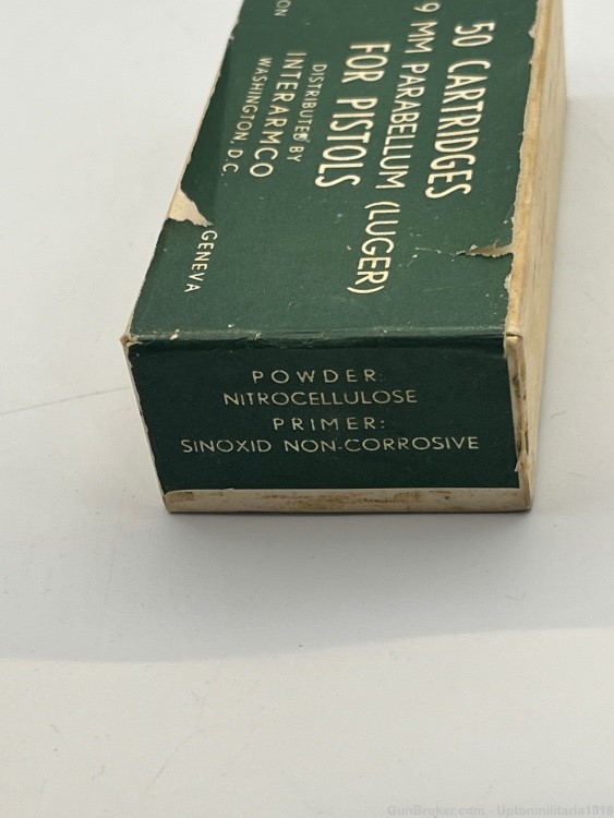 Vintage sealed 50rd 9mm interarm co repackaged German ww2 ammo post war-img-2