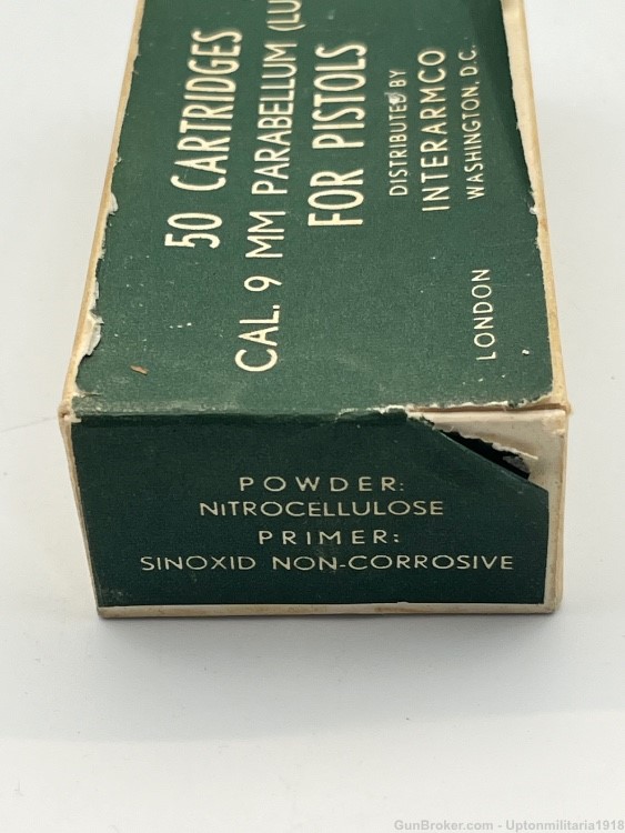 Vintage sealed 50rd 9mm interarm co repackaged German ww2 ammo post war-img-3
