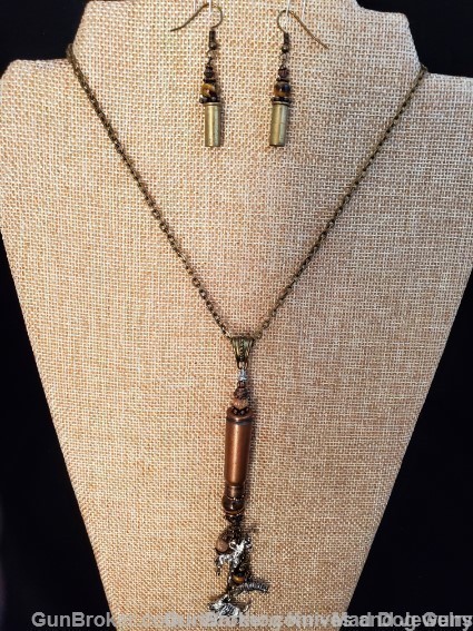 Bullets,Crystals & Bling Necklace & Earrings.Handmade-1 of 1. NE20*REDUCED*-img-0