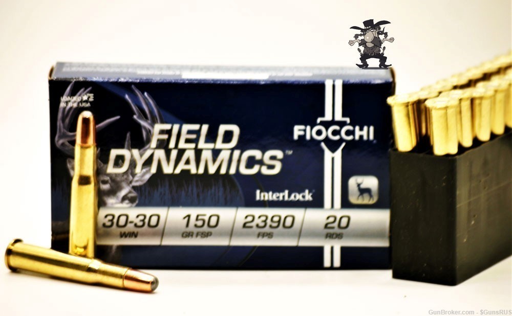 30-30 FIOCCHI 30-30 WIN 150 Gr Field Dynamics SP INTERLOCK 20 Round Box -img-0