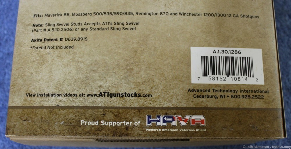 ATI Akita Adjustable Stock Mossberg/Remington/Winchester 12ga Brown NEW!-img-3