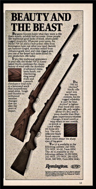1989 REMINGTON 700 AS & LS Rifle Print AD-img-0
